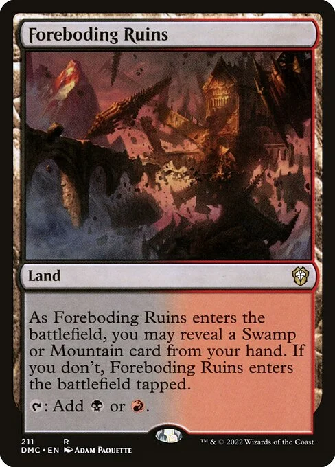 Foreboding Ruins, carta Magic di tipo Land illustrata da Adam Paquette