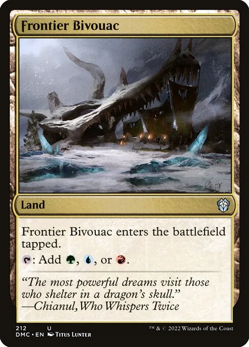 Frontier Bivouac, carta Magic di tipo Land illustrata da Titus Lunter