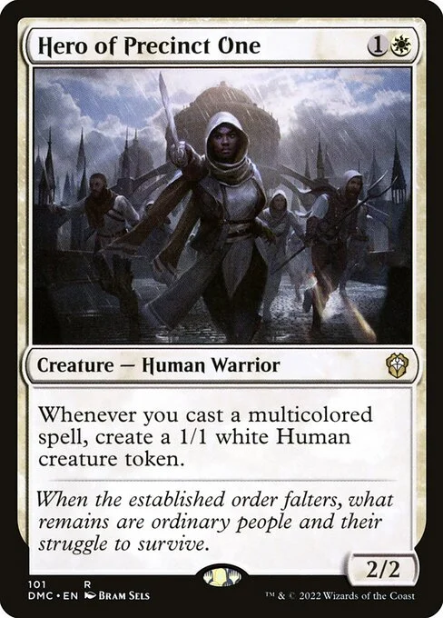 Hero of Precinct One, carta Magic di tipo Creature — Human Warrior illustrata da Bram Sels