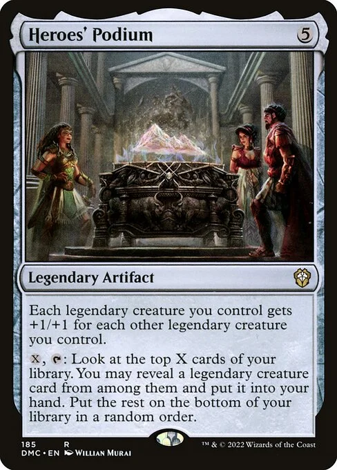 Heroes' Podium, carta Magic di tipo Legendary Artifact illustrata da Willian Murai