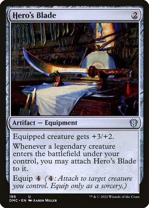 Hero's Blade, carta Magic di tipo Artifact — Equipment illustrata da Aaron Miller