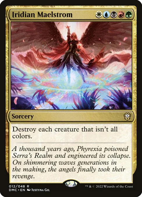 Iridian Maelstrom, carta Magic di tipo Sorcery illustrata da Justyna Dura