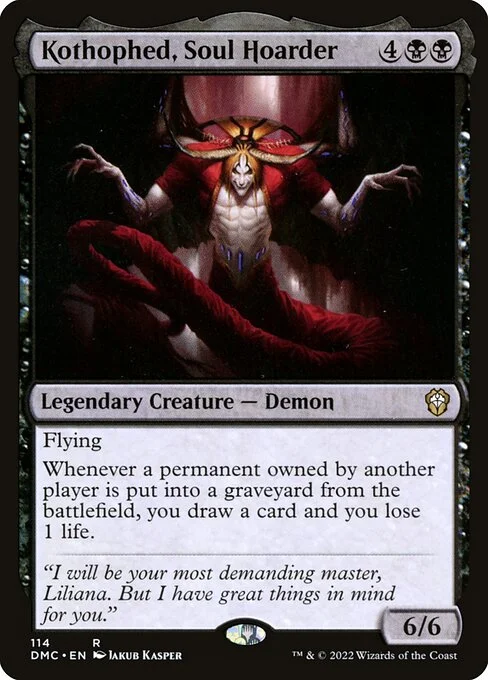 Kothophed, Soul Hoarder, carta Magic di tipo Legendary Creature — Demon illustrata da Jakub Kasper