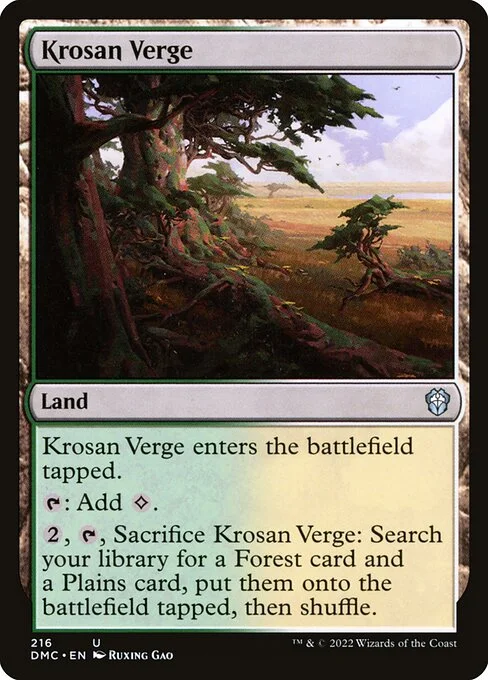 Krosan Verge, carta Magic di tipo Land illustrata da Ruxing Gao