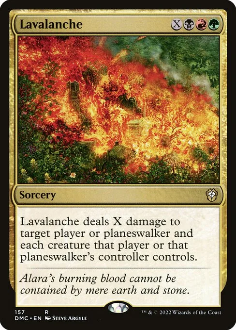 Lavalanche, carta Magic di tipo Sorcery illustrata da Steve Argyle