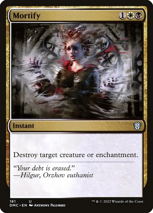 Mortify, carta Magic di tipo Instant illustrata da Anthony Palumbo