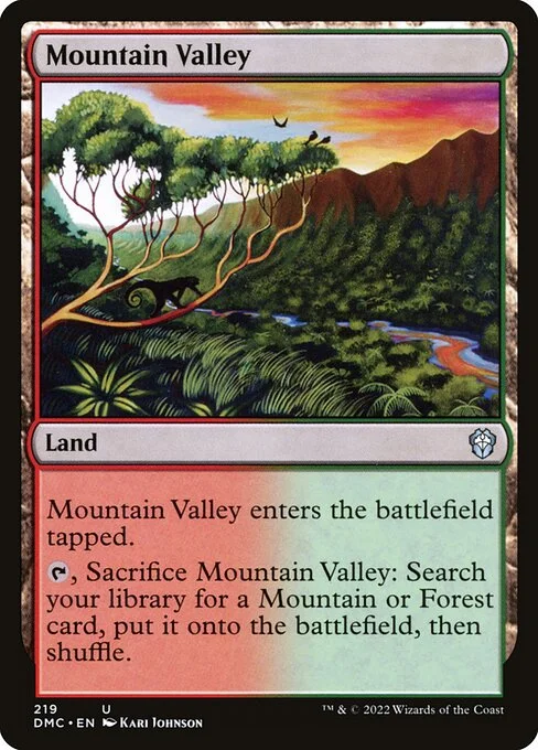 Mountain Valley, carta Magic di tipo Land illustrata da Kari Johnson