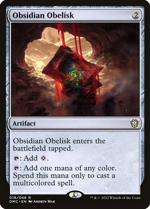 Obsidian Obelisk, carta Magic di tipo Artifact illustrata da Andrew Mar