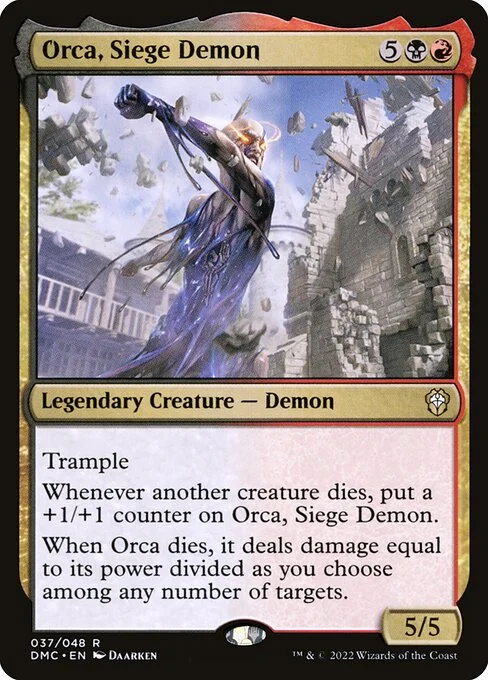 Orca, Siege Demon, carta Magic di tipo Legendary Creature — Demon illustrata da Daarken