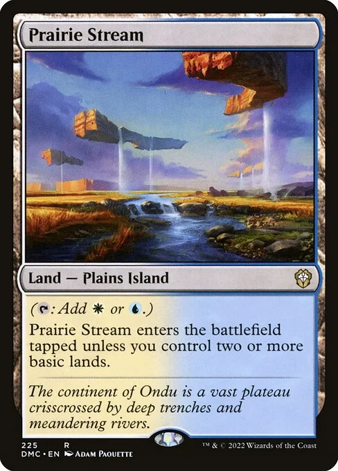 Prairie Stream, carta Magic di tipo Land — Plains Island illustrata da Adam Paquette