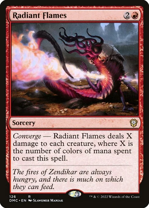 Radiant Flames, carta Magic di tipo Sorcery illustrata da Slawomir Maniak