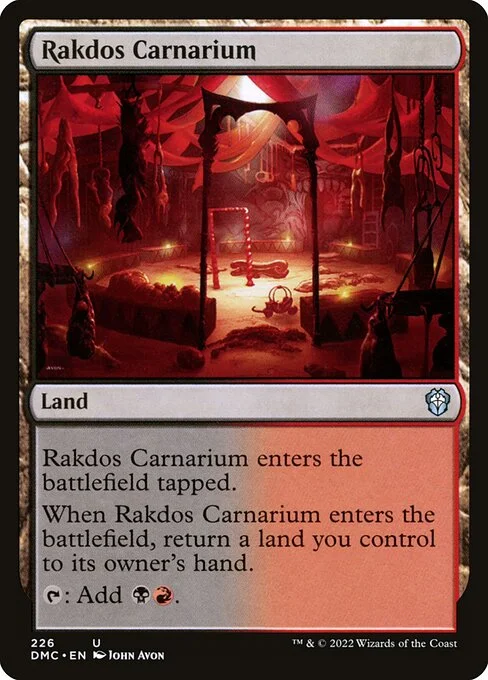 Rakdos Carnarium, carta Magic di tipo Land illustrata da John Avon