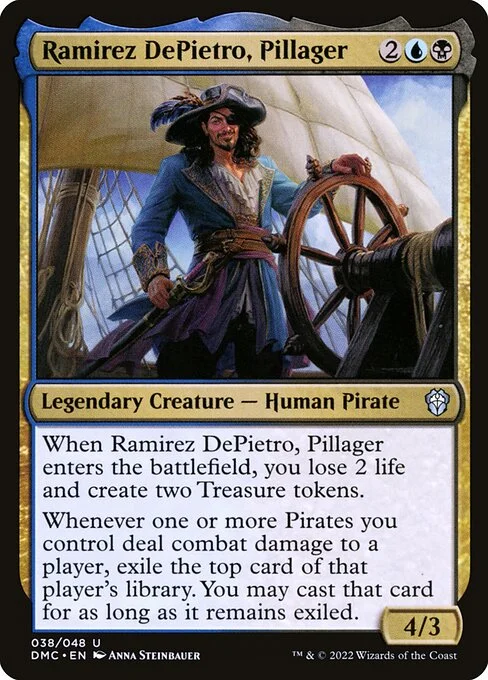 Ramirez DePietro, Pillager, carta Magic di tipo Legendary Creature — Human Pirate illustrata da Anna Steinbauer