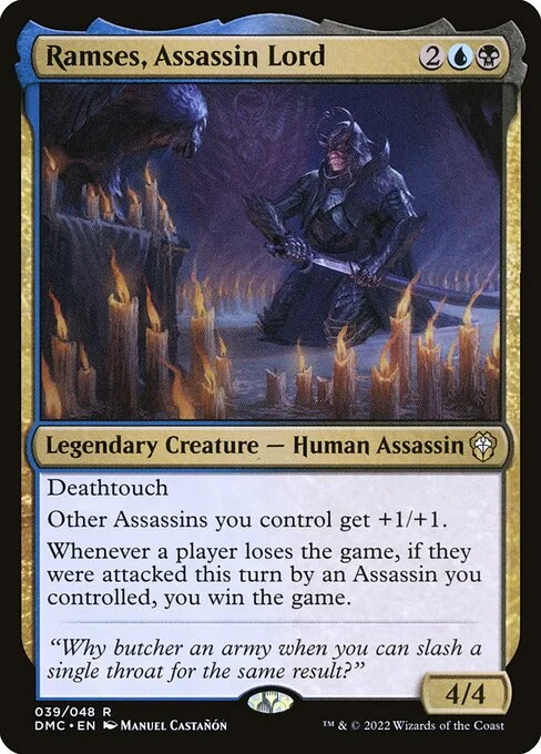 Ramses, Assassin Lord, carta Magic di tipo Legendary Creature — Human Assassin illustrata da Manuel Castañón