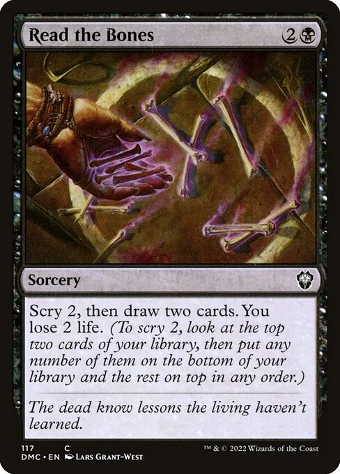 Read the Bones, carta Magic di tipo Sorcery illustrata da Lars Grant-West