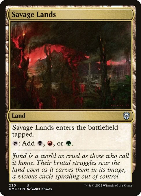 Savage Lands, carta Magic di tipo Land illustrata da Vance Kovacs