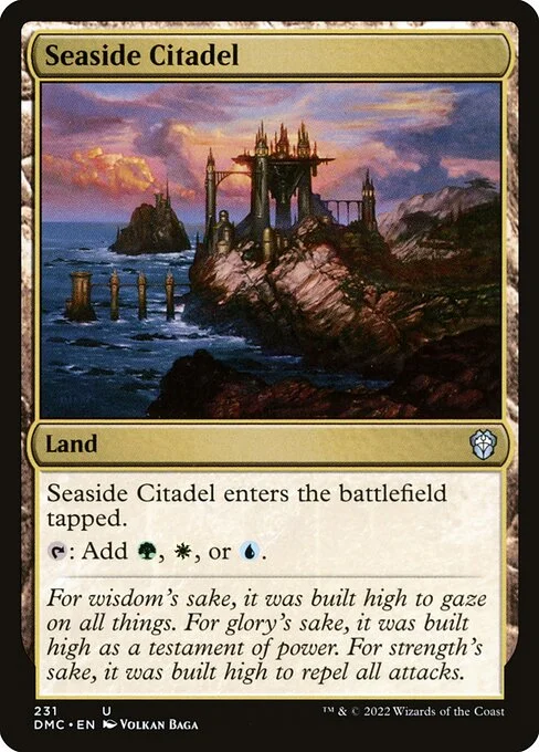 Seaside Citadel, carta Magic di tipo Land illustrata da Volkan Baǵa