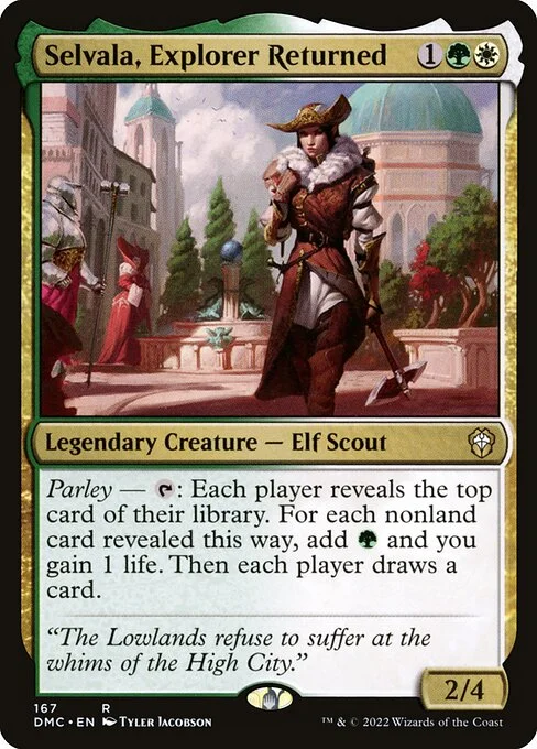 Selvala, Explorer Returned, carta Magic di tipo Legendary Creature — Elf Scout illustrata da Tyler Jacobson