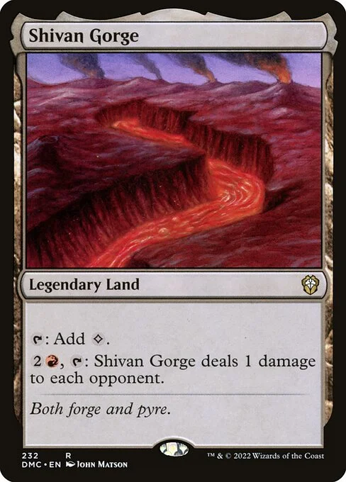 Shivan Gorge, carta Magic di tipo Legendary Land illustrata da John Matson