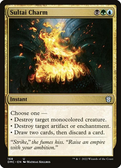 Sultai Charm, carta Magic di tipo Instant illustrata da Mathias Kollros