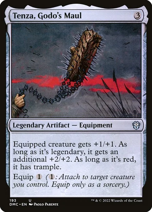 Tenza, Godo's Maul, carta Magic di tipo Legendary Artifact — Equipment illustrata da Paolo Parente