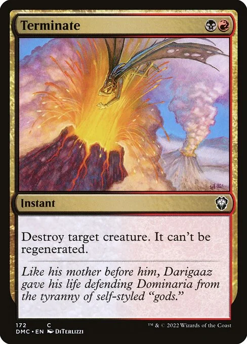 Terminate, carta Magic di tipo Instant illustrata da DiTerlizzi