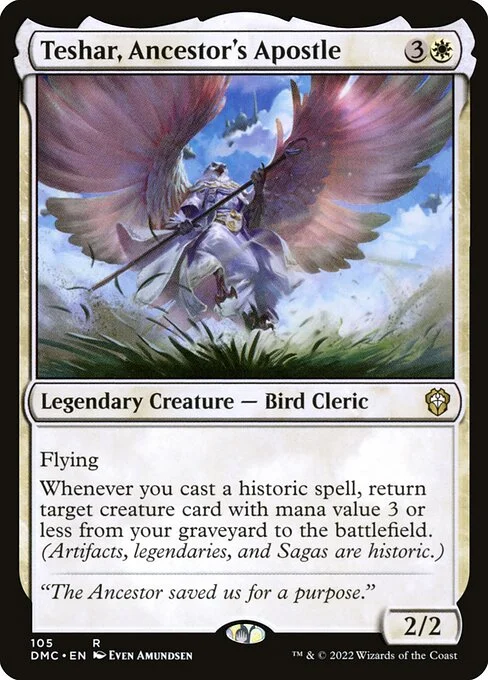 Teshar, Ancestor's Apostle, carta Magic di tipo Legendary Creature — Bird Cleric illustrata da Even Amundsen