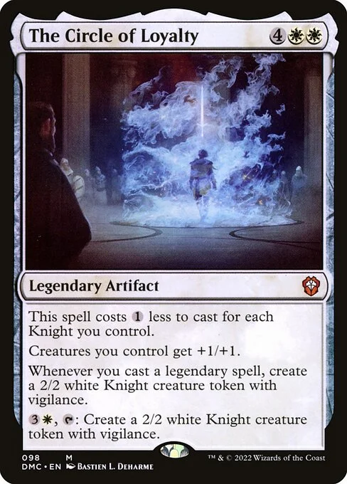 The Circle of Loyalty, carta Magic di tipo Legendary Artifact illustrata da Bastien L. Deharme