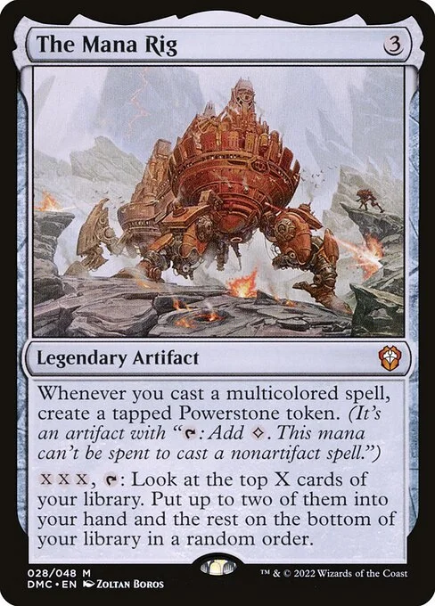 The Mana Rig, carta Magic di tipo Legendary Artifact illustrata da Zoltan Boros