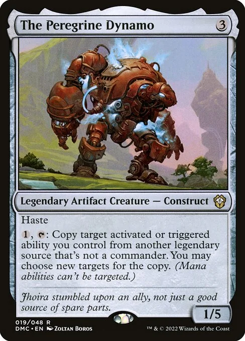 The Peregrine Dynamo, carta Magic di tipo Legendary Artifact Creature — Construct illustrata da Zoltan Boros