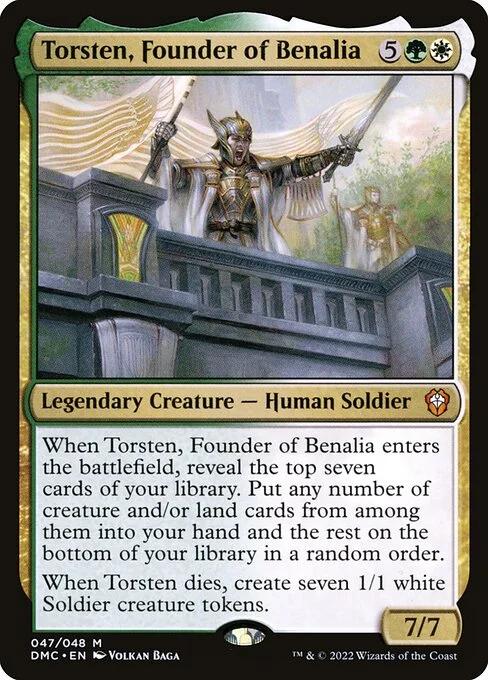 Torsten, Founder of Benalia, carta Magic di tipo Legendary Creature — Human Soldier illustrata da Volkan Baǵa