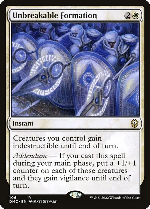 Unbreakable Formation, carta Magic di tipo Instant illustrata da Matt Stewart
