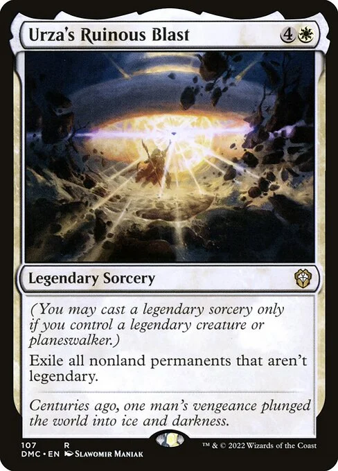 Urza's Ruinous Blast, carta Magic di tipo Legendary Sorcery illustrata da Slawomir Maniak