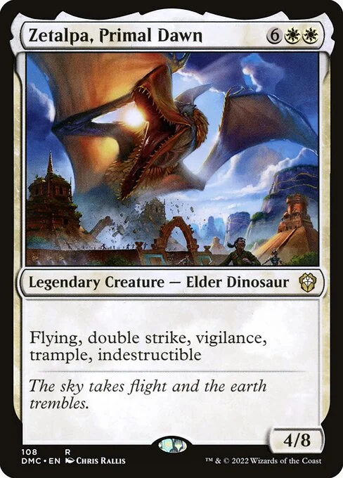Zetalpa, Primal Dawn, carta Magic di tipo Legendary Creature — Elder Dinosaur illustrata da Chris Rallis