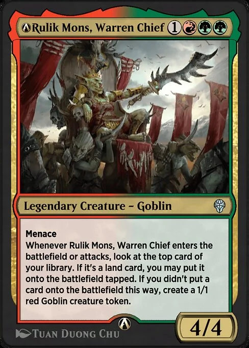 A-Rulik Mons, Warren Chief, carta Magic di tipo Legendary Creature — Goblin illustrata da Tuan Duong Chu