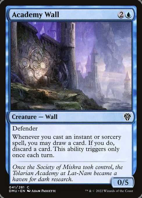 Academy Wall, carta Magic di tipo Creature — Wall illustrata da Adam Paquette