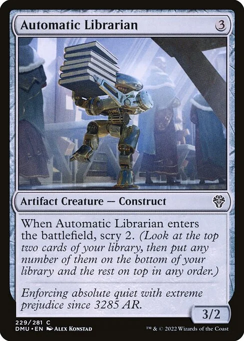 Automatic Librarian, carta Magic di tipo Artifact Creature — Construct illustrata da Alex Konstad