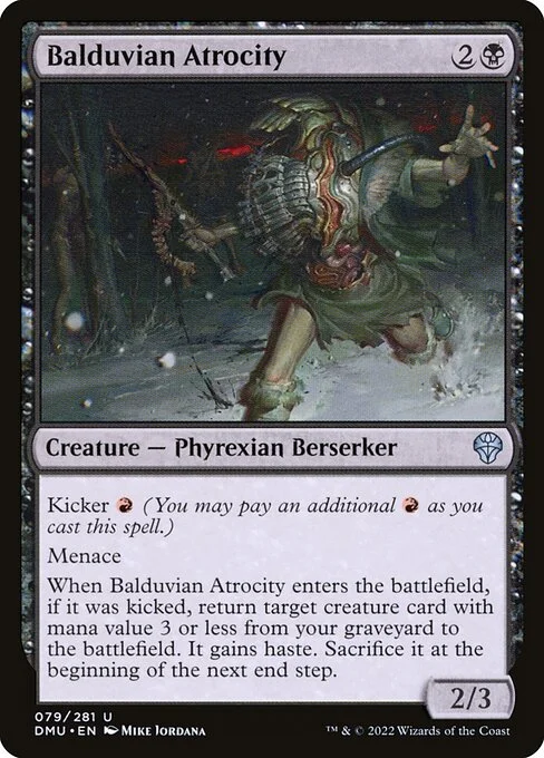 Balduvian Atrocity, carta Magic di tipo Creature — Phyrexian Berserker illustrata da Mike Jordana