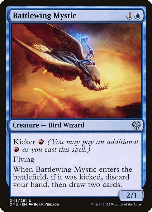 Battlewing Mystic, carta Magic di tipo Creature — Bird Wizard illustrata da Borja Pindado