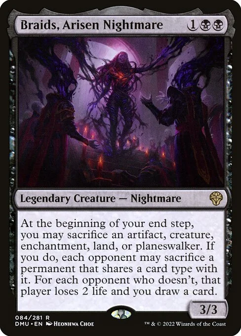 Braids, Arisen Nightmare, carta Magic di tipo Legendary Creature — Nightmare illustrata da Heonhwa