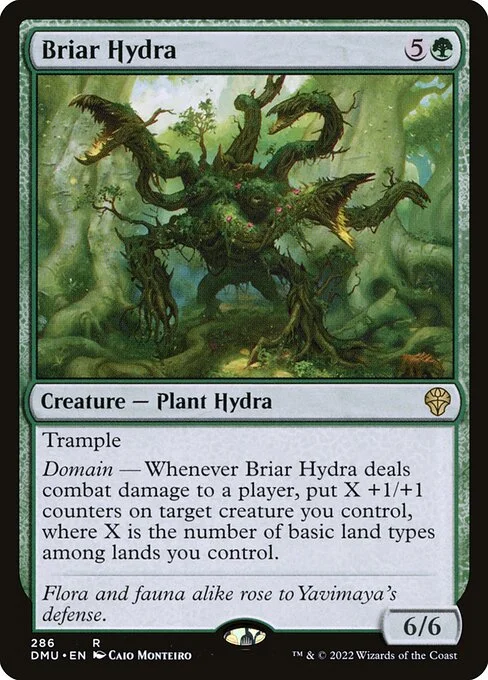 Briar Hydra, carta Magic di tipo Creature — Plant Hydra illustrata da Caio Monteiro