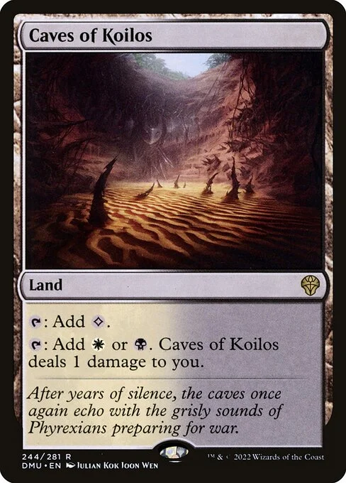 Caves of Koilos, carta Magic di tipo Land illustrata da Julian Kok Joon Wen