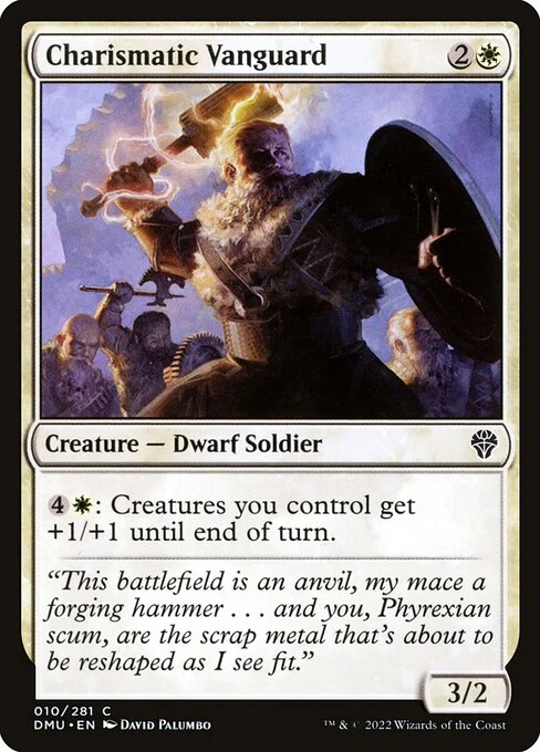 Charismatic Vanguard, carta Magic di tipo Creature — Dwarf Soldier illustrata da David Palumbo