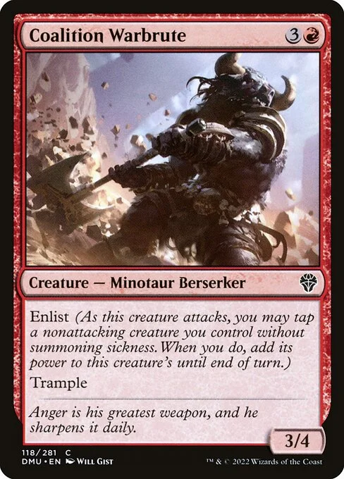 Coalition Warbrute, carta Magic di tipo Creature — Minotaur Berserker illustrata da Will Gist