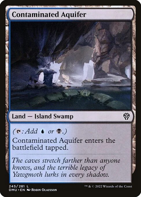 Contaminated Aquifer, carta Magic di tipo Land — Island Swamp illustrata da Robin Olausson