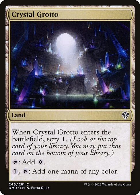Crystal Grotto, carta Magic di tipo Land illustrata da Piotr Dura