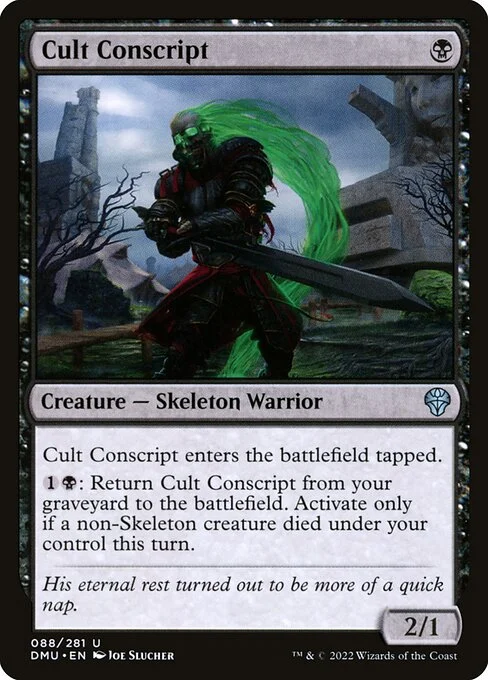 Cult Conscript, carta Magic di tipo Creature — Skeleton Warrior illustrata da Joe Slucher