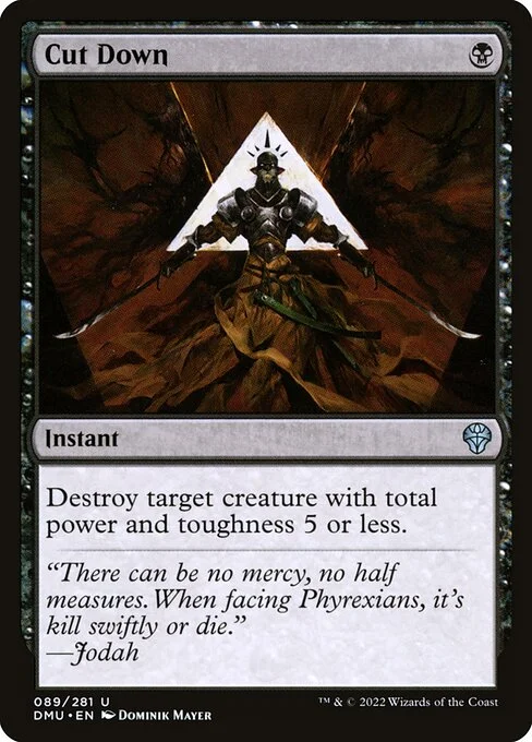 Cut Down, carta Magic di tipo Instant illustrata da Dominik Mayer