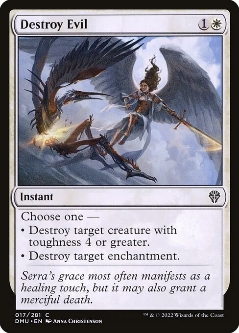 Destroy Evil, carta Magic di tipo Instant illustrata da Anna Christenson
