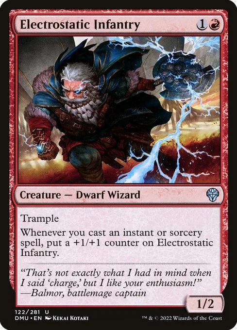 Electrostatic Infantry, carta Magic di tipo Creature — Dwarf Wizard illustrata da Kekai Kotaki